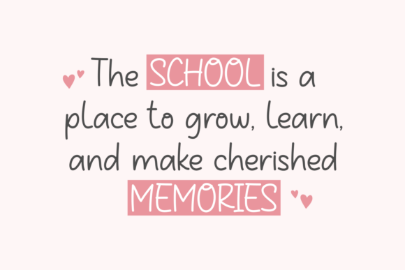 School Wonderful Font preview 3