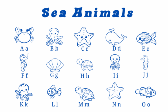 Sea Animals Font preview 2