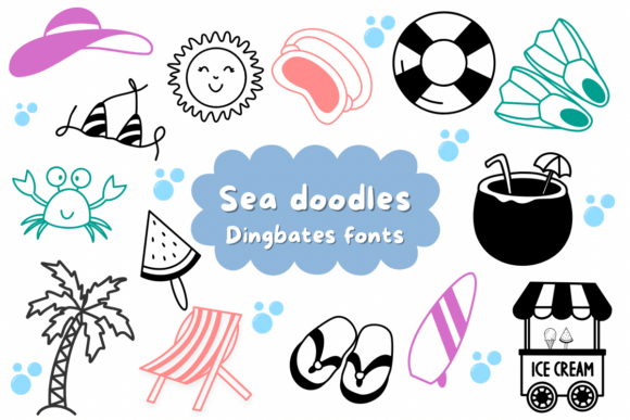 Sea Doodles Font Sea Doodles Font