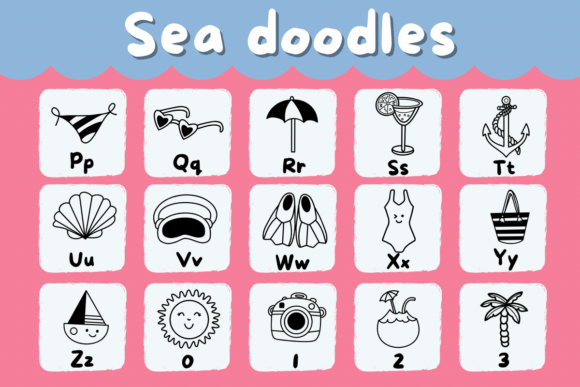 Sea Doodles Font preview 3