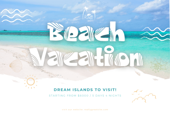 Sea Waves Font preview 3