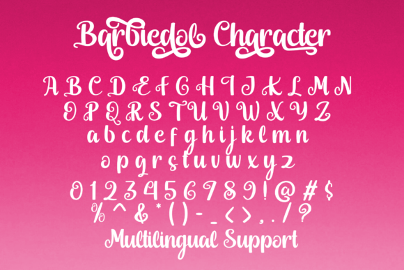 Barbiedol Font preview 2