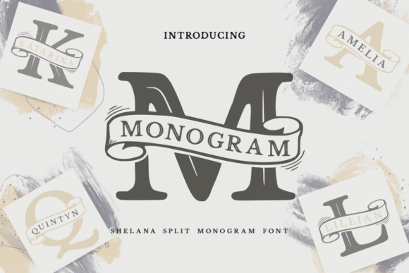 Shelana Split Monogram Font Font Shelana Split Monogram Font Font