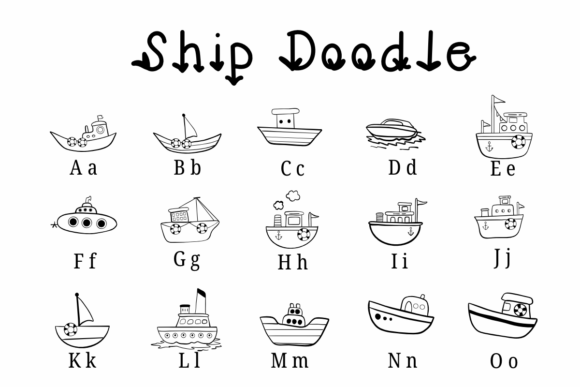 Ship Doodle Font preview 2
