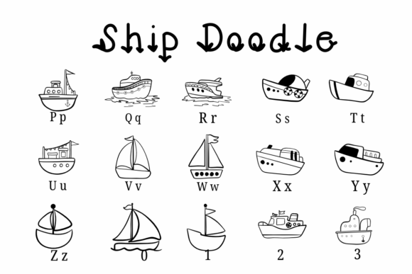 Ship Doodle Font preview 3
