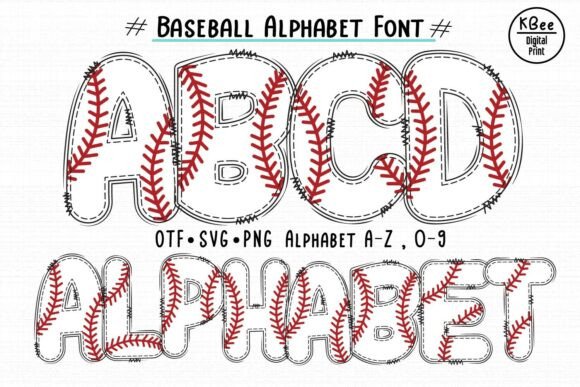 Baseball Alphabet Font preview 2