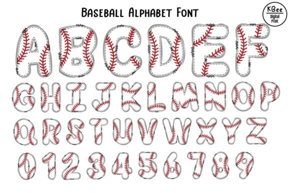 Baseball Alphabet Font preview 3