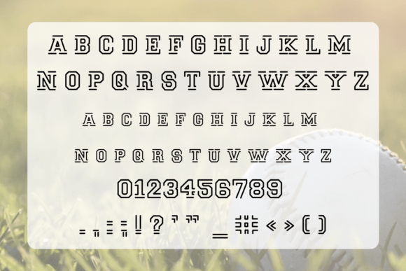 Baseball School Font preview 2