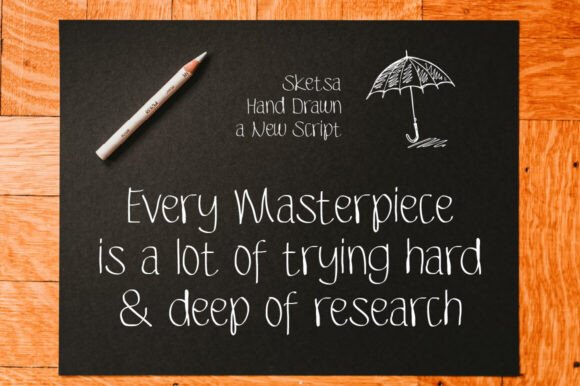 Sketsa Hand Drawn Font preview 3