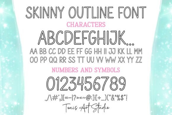 Skinny Outline Font preview 2