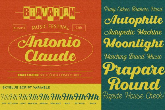 Skyblue Font preview 4