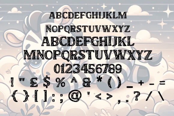 Sleepy Zebra Font preview 2