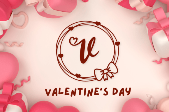 Amelitha Valentine Monogram Font preview 2