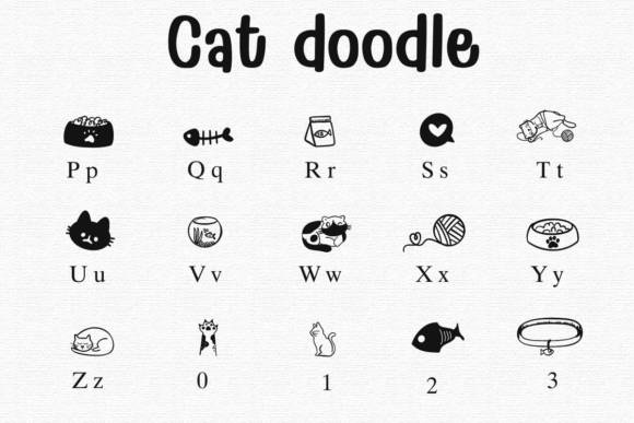 Cat Doodle Font preview 3