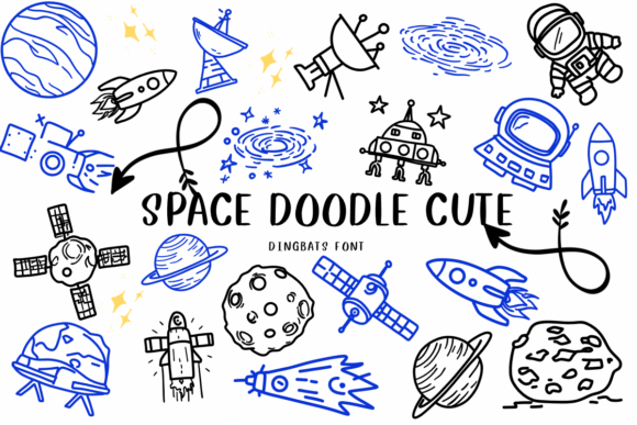 Space Doodle Cute Font Space Doodle Cute Font
