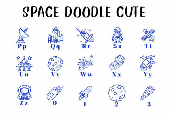 Space Doodle Cute Font preview 3