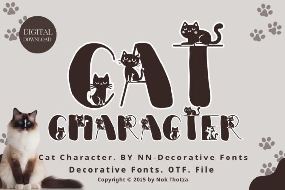 Cat Character Font Cat Character Font