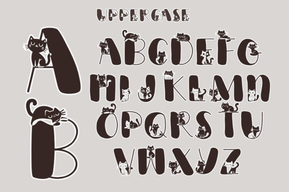 Cat Character Font preview 2