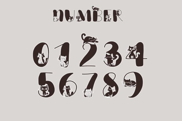 Cat Character Font preview 3