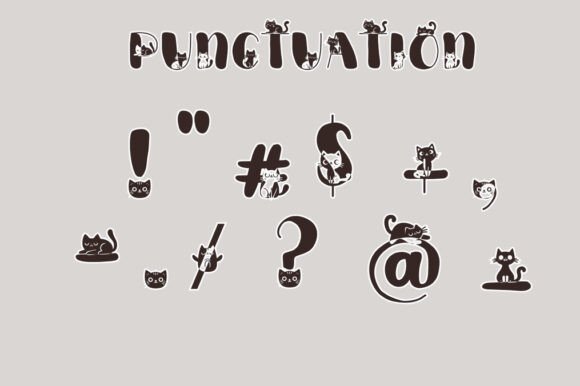 Cat Character Font preview 4
