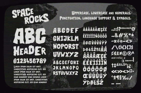 Space Rocks Font preview 2