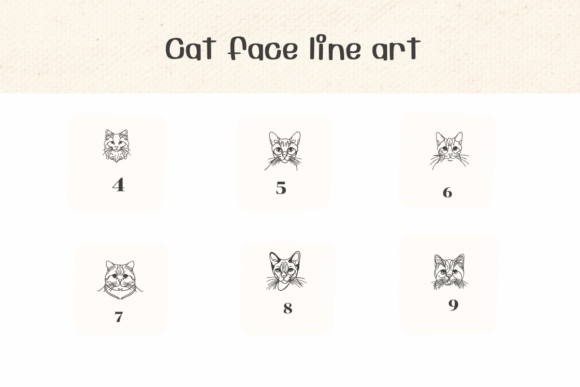 Cat Face Line Art Font preview 4