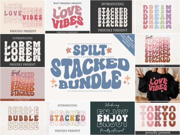 Spilt Stacked Bundle Font Spilt Stacked Bundle Font