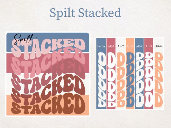 Spilt Stacked Bundle Font preview 3