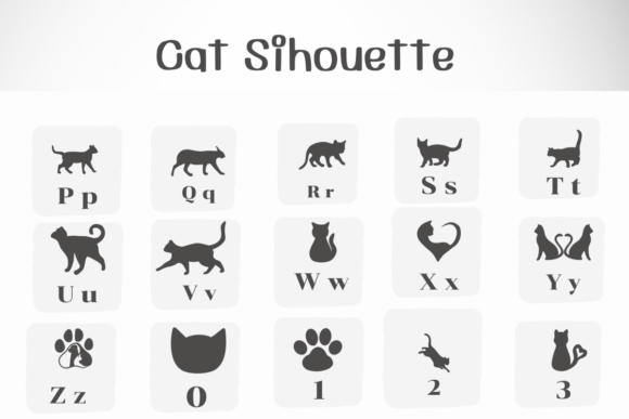 Cat Sihouette Font preview 3