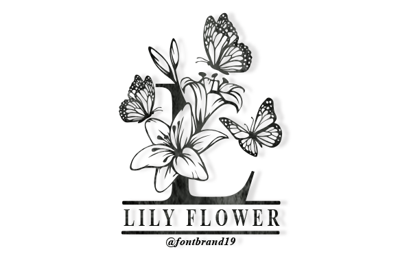 Split Lily Flower Monogram Font Split Lily Flower Monogram Font