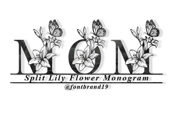 Split Lily Flower Monogram Font preview 2