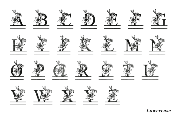 Split Lily Flower Monogram Font preview 4