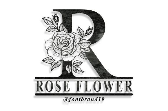 Split Rose Flower Monogram Font