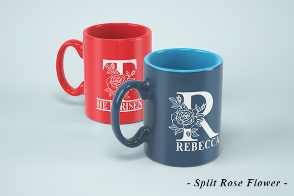 Split Rose Flower Monogram Font preview 4