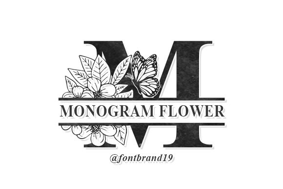 Split Monogram Flower Font