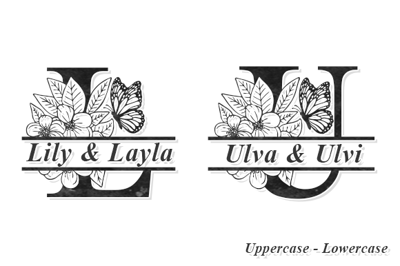 Split Monogram Flower Font preview 3