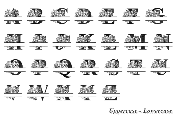 Split Monogram Flower Font preview 4