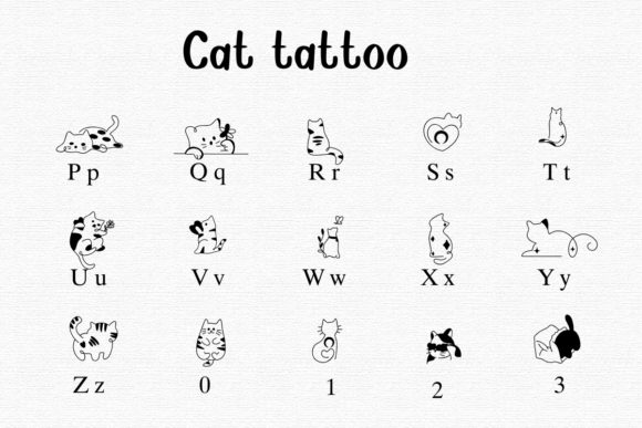 Cat Tattoo Font preview 3