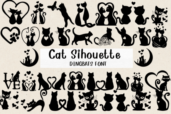 Cat Silhouette Font