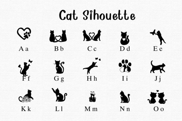 Cat Silhouette Font preview 2