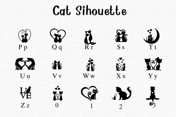 Cat Silhouette Font preview 3