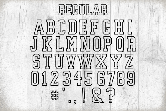 Sporty Tee Condensed Hollow Font preview 2