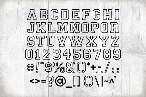 Sporty Tee Hollow Font preview 2