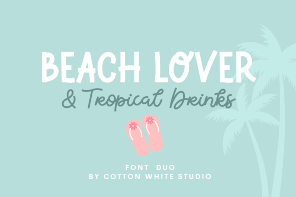 Beach Lover Tropical Drinks Duo Font