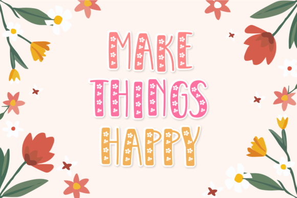 Spring Flowers Font preview 3