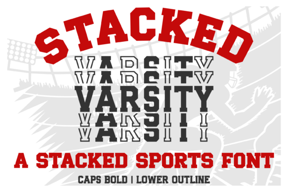 Stacked Varsity Font