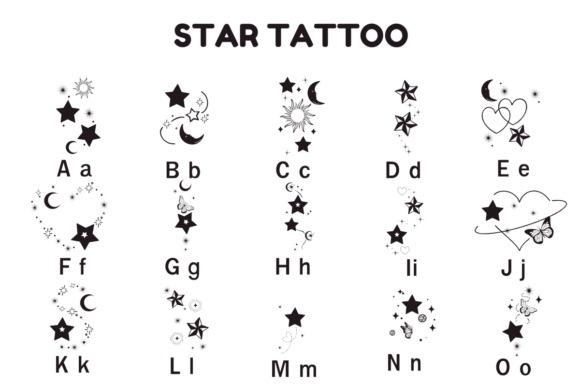 Star Tattoo Font preview 2