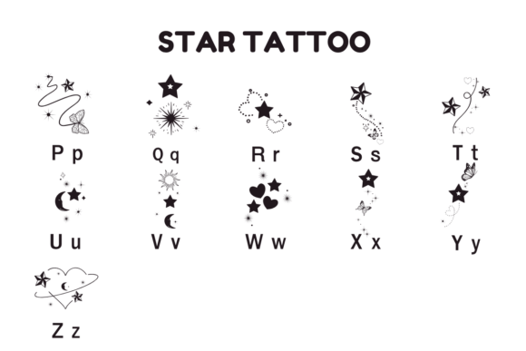 Star Tattoo Font preview 3