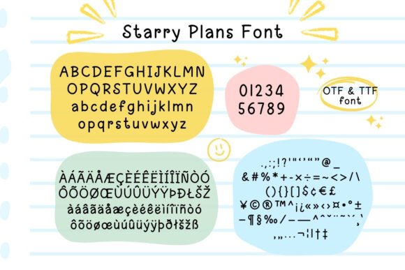 Starry Plans Font preview 2