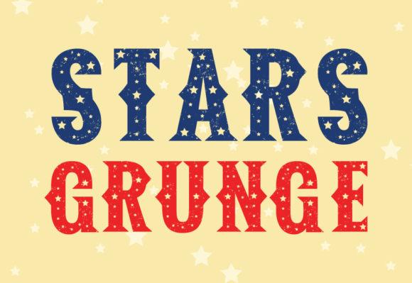 Stars Grunge Font preview 2
